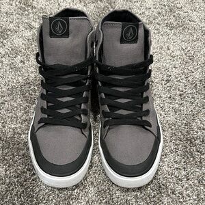 Volcom Gray and Black High-Top Sneakers